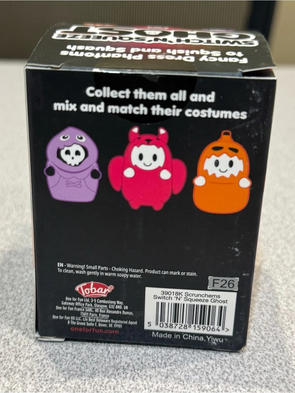 Scrunchems Switch 'N' Squeeze Ghost Squishy Fidget Sensory Toy Black Orange